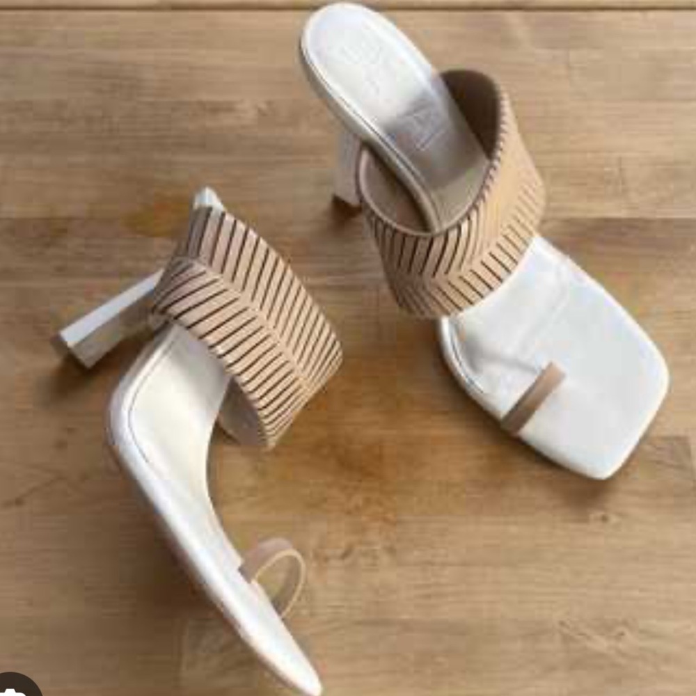 Chic Tan and White Women's Heels